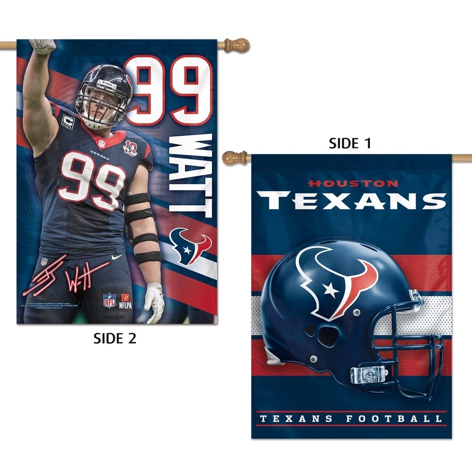 J.J. WATT HOUSTON TEXANS 28"X40" BANDERA DOBLE CARA NUEVO WINCRAFT Foto 1 de 1