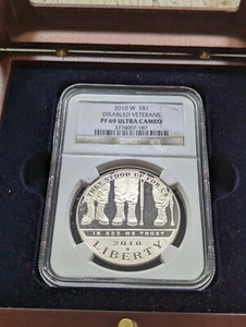 2010-W $1 Silver Coin w/ Case - Commemorate Disabled Vet - PCGS PR69 ULTRA CAMEO - Picture 1 of 5