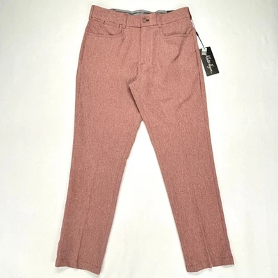 Pantalones de golf Walter Hagen para hombre 32x29 (real) perfectos 11 ajuste ceñido 5 bolsillos granate Foto 1 de 4