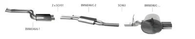 Impianto completo Bastuck - BMW Serie 3 E46 325i Compact - Immagine 1 di 3