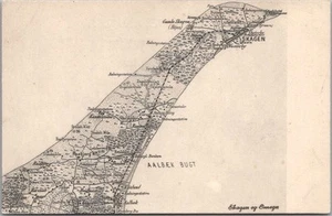Tarjeta postal vintage de SKAGEN, DINAMARCA Jutlandia/Skagen Odde Peninsula mapa sin usar - Imagen 1 de 2