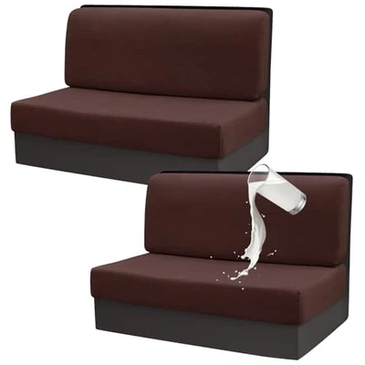 Juego de 2 fundas de cojín Gollense RV Dinette, impermeable elástico chocolate Foto 1 de 4