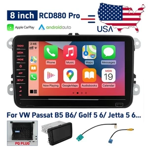 8" Carplay Radio RCD880 Android Auto RCD330 360 PRO For PQ VW Golf Jetta Passat - Picture 1 of 22
