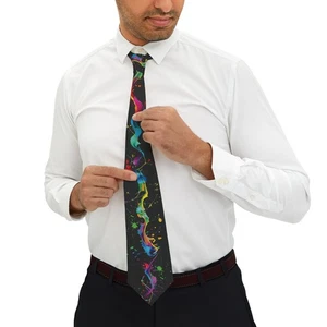 Bunte abstrakte Krawatte, einzigartige flippige formelle Kleidung, Geschenk für ihn, Krawatte - Bild 1 von 4