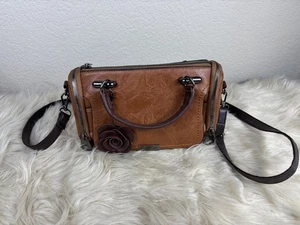 Brown Pillow Shoulder Bag Boston Barrel Satchel Crossbody Women New Chic - Picture 1 of 6