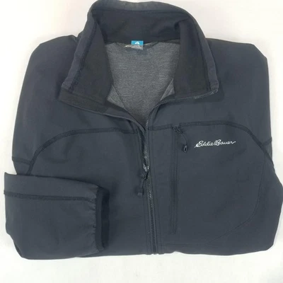 Jaqueta Eddie Bauer First Ascent Masculina Grande Alta TL Preta Soft Shell Zíper Completo - Imagem 1 de 4