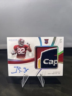 2019 Panini Immaculate Collegiate /5 Irv Smith Jr Auto Sugar Bowl Patch - Image 1 of 2