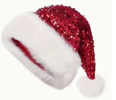 Glamouröse Weihnachtsmütze mit Pailletten - Bild 1 von 2