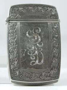 ca1890s STERLING SILVER POCKET MATCH SAFE - ART NOUVEAU STYLE By WILLIAM KERR - Imagen 1 de 6