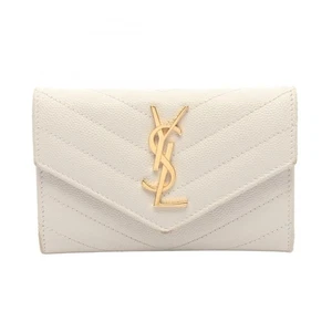 SAINT LAURENT PARIS Monogram Envelope Bifold Wallet Purse 414404 leather Used - Imagen 1 de 11