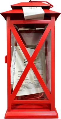 Nuevo IKEA VINTERFINT Linterna Pilar Vela Rojo Brillante 44 cm (17 1/4") 306.048.19 Foto 1 de 2