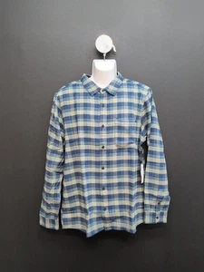 Roark Crossroads Organic Cotton Flannel Button Down Men's Shirt Large Deep Blue - Picture 1 of 10