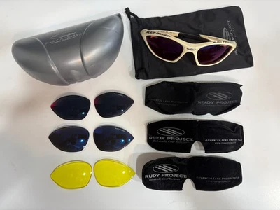 RUDY PROJECT Ekynox SX White Sunglasses, Extra Lenses + Parts, Hard Case, Pouch - Image 1 of 4