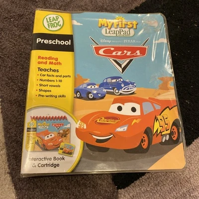 Disney Cars My First Leap Pad Leap Frog Preschool Reading Math Cartridge + Book - Image 1 of 4
