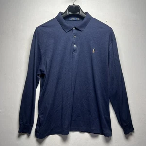 Polo Ralph Lauren Men's Shirt Size 2XL Tall Vintage Long Sleeve Polo Navy Blue - Picture 1 of 6
