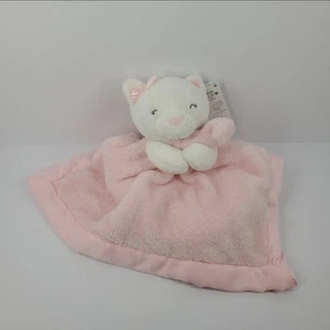 Carter's Pink Kitty Cat Kitten Baby Lovey Security Blanket Bow White Satin 14" - Picture 1 of 5