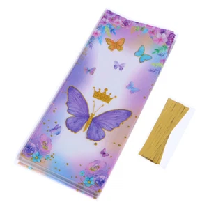 50Pcs Butterfly Candy Bag With Ribbon Ties Birthday Party Gift Packaging Bag-v - Picture 1 of 12