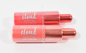 2 Revlon Kiss Cloud Blotted Lip Color #004 PINK MARSHMALLOW #007 FLUFFY CORAL - Picture 1 of 3