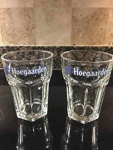 HOEGAARDEN BREWERY BELGIUM PAIR OF NEW HEXAGONAL 0.33L PUB GLASSES - Picture 1 of 9