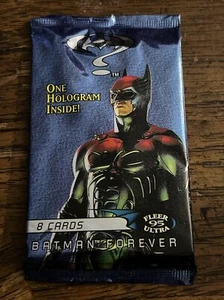 1995 Fleer Ultra Batman Forever Trading Card Pack Sealed 1 HOLOGRAM DC COMICS MT - Picture 1 of 3