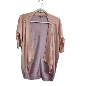 Ted Baker Cardigan 1 XS Purple Pink Open Front Short Sleeve Lightweight Sweater - Picture 1 of 9