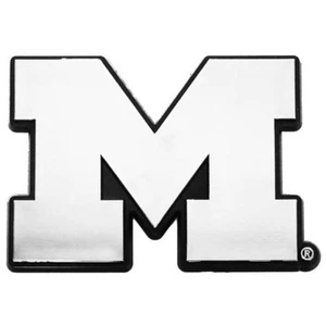 MICHIGAN WOLVERINES CAR EMBLEM CHROME M LOGO SIGN UNIVERSITY AUTO TRUCK VEHICLE - Picture 1 of 5