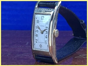 1935 WALTHAM CURVEX 14K SHELL MAN’S WRISTWATCH LONG 50mm CURVED CASE Keeps Time - Picture 1 of 17