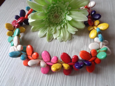 12Stk. Schmetterling-Perlen  Howlith Türkis BUNT-MIX - Bild 1 von 2