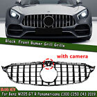 Grill Grille For C Class W205 Gt Panamericana C300 C250 C43   2019-2021 Black Ma
