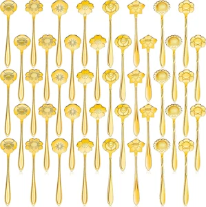 40 Pcs Flower Dessert Spoons Stainless Steel Sugar Stirring Coffee Spoons Small - Picture 1 of 5