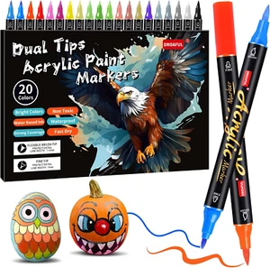 Acrylic Paint Pens Markers, 20 Colors Dual Tips Waterproof Paint Markers for ... - Picture 1 of 1
