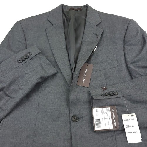 Giacca blazer cappotto sportivo lana grigio pelle di squalo Michael Kors Kamren $395 uomo 38R