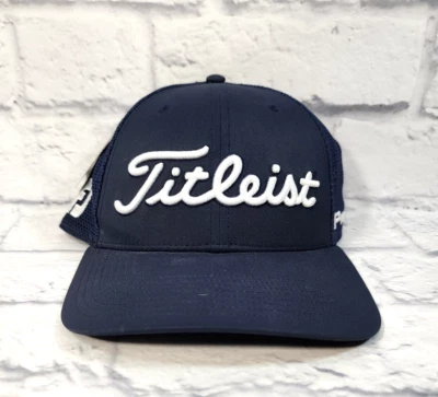 NUEVO NUEVO CON ETIQUETAS Titleist Ligero Snapback Hombre Sombrero de Golf NUEVO Blanco Azul Foto 1 de 4