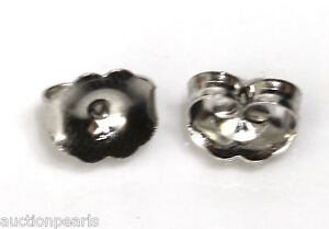 14KT White Gold 6mm Push On Earrings Replacement Butterfly Backs Backings  