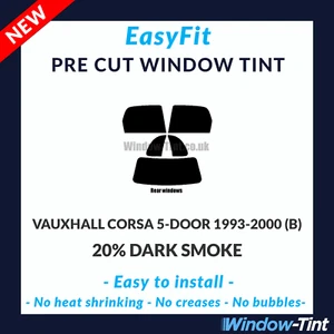 Tinte precortado estático EasyFit para Vauxhall Corsa 5 puertas 93-00 (B) - 20 % trasero oscuro - Imagen 1 de 3