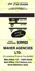 North Battleford Saskatchewan Canada Maher Agencies Ltd. Vintage Matchbook Cover
