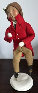 Byers Choice Carolers "The Skaters" Boy Ice Skater Limited Edition 46/100 Signed - Picture 1 of 6