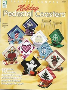 Holiday Pedestal Coaster ~ Plastic Canvas Ghost Heart Shamrock Acorn Firecracker - Picture 1 of 2
