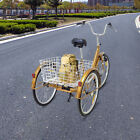 24-calowy trójkołowiec dla dorosłych 3-kołowy 6-biegowy rower dla seniorów z koszem na zakupy