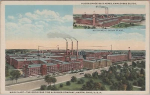 c1920s Goodyear Tire Rubber Company Plant Akron Ohio Aerial postcard D466 - Picture 1 of 2