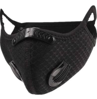 Reusable Washable Anti Pollution Face Mask PM2.5 One/Two Air Vent With Filter UK - Image 1 of 4