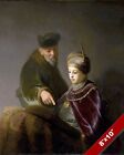YOUNG SCHOLAR & OLD MAN TUTOR ART TEACHING DAILY LIFE PAINTING REAL CANVAS PRINT
