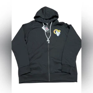 LA Rams NFL team apparel men's zip up Hoodie Rams Emblem black size XL FOCO - Picture 1 of 9