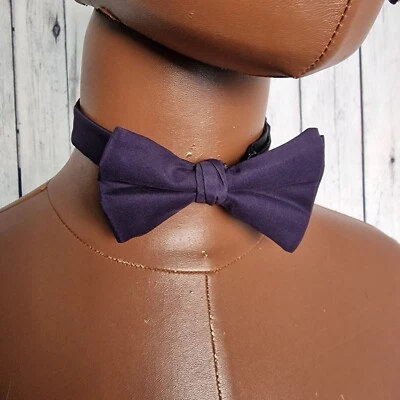 St Michael Vintage Pre Tied Bow Tie Purple Silk Classic Tuxedo Made in UK  AV47 - Image 1 of 4