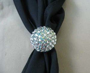 Scarf apache tie slide country western square dance NEW rhinestones adjustable - Picture 1 of 2