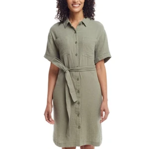 Weatherproof Vintage Ladies' Gauze Dress, Green, M - Picture 1 of 2