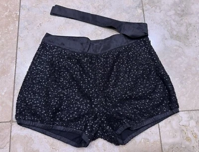 Women's J. CREW Collection $198 Black Sequin Bloomer Shorts Size 2 - Image 1 of 4