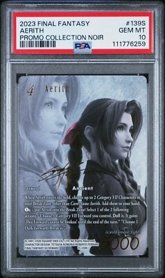 2023 FINAL FANTASY PROMO COLLECTION NOIR Full Art 139S AERITH PSA 10 Gem Mint - Image 1 of 2
