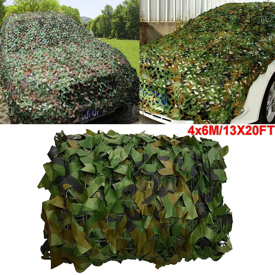 Camo Netting Camouflage Net Military Woodland Camping Hunting Sunshade 13X20FT - Image 1 of 4