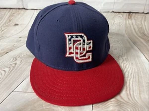 New Era 59Fifty MLB Washington Nationals DC Navy Blue Red Fitted Hat Cap Size 8 - Picture 1 of 10